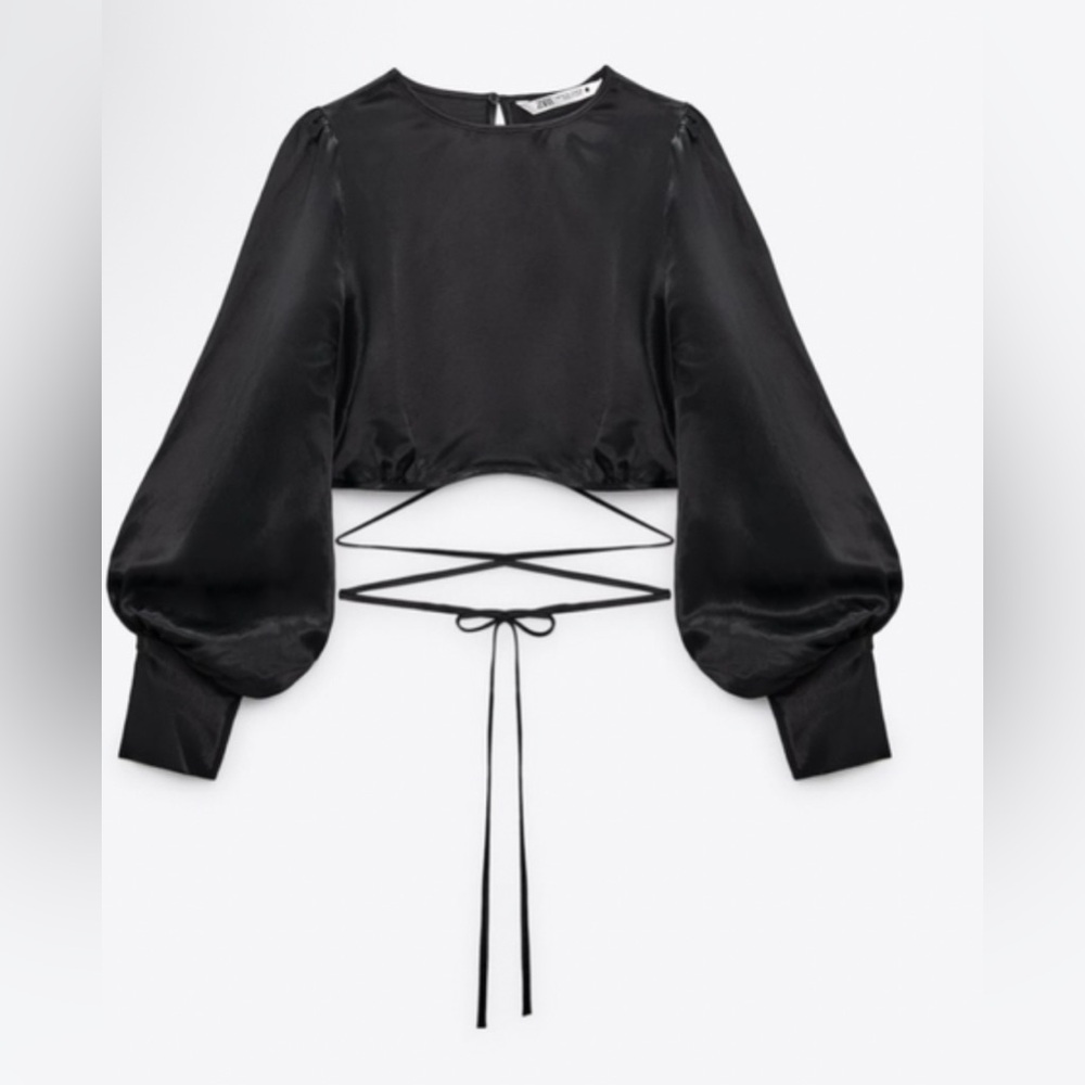 ZARA SATIN EFFECT CROP TOP